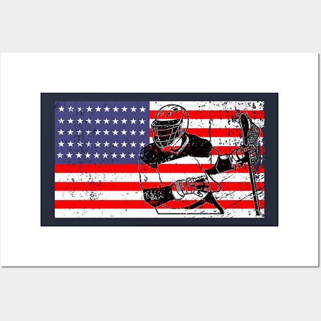 Lacrosse American Flag LAX Wall Art by iloveducks11